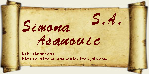 Simona Asanović vizit kartica